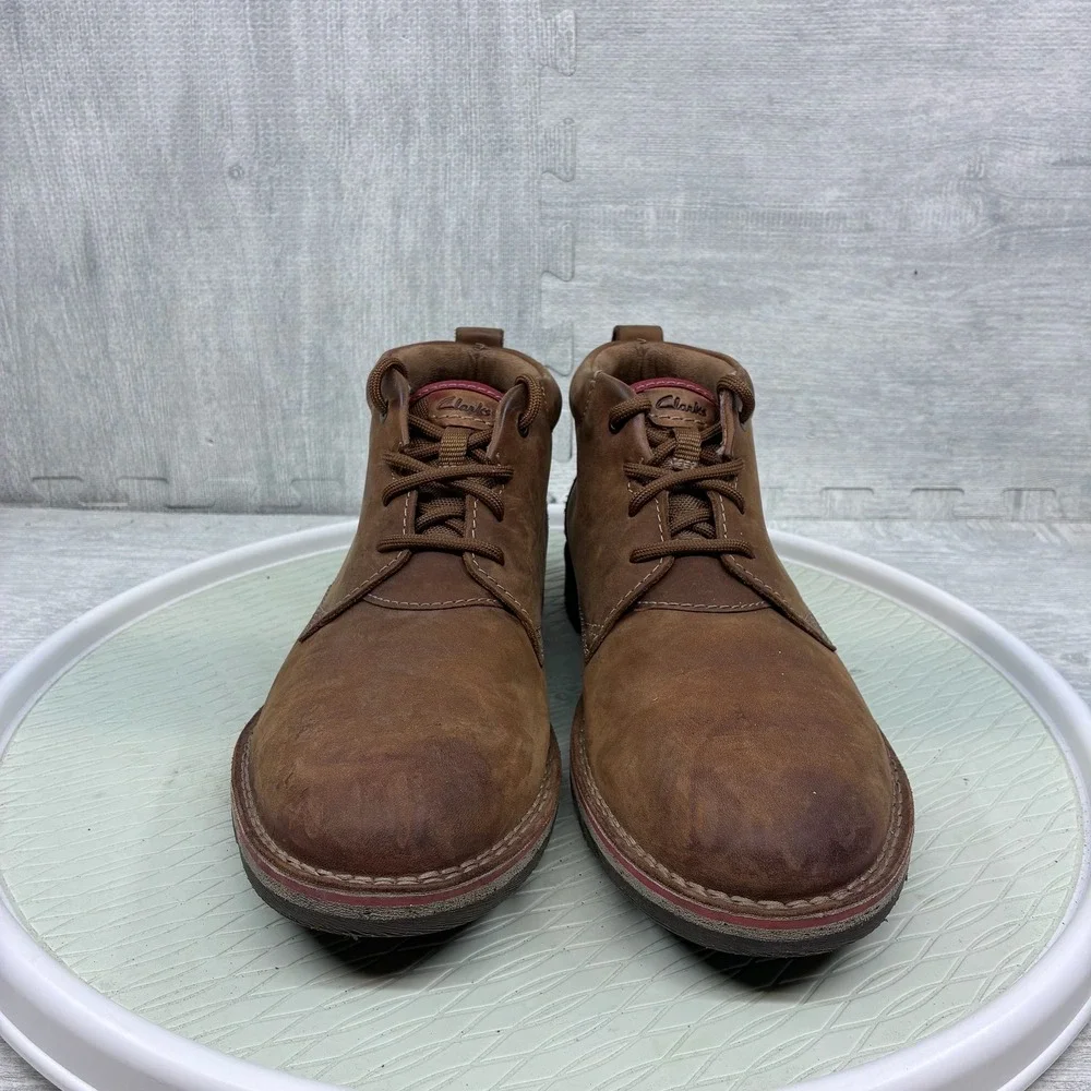 Clarks Chukka Boots Mens 12 Brown Leather Lace Up Ankle Casual 26119833